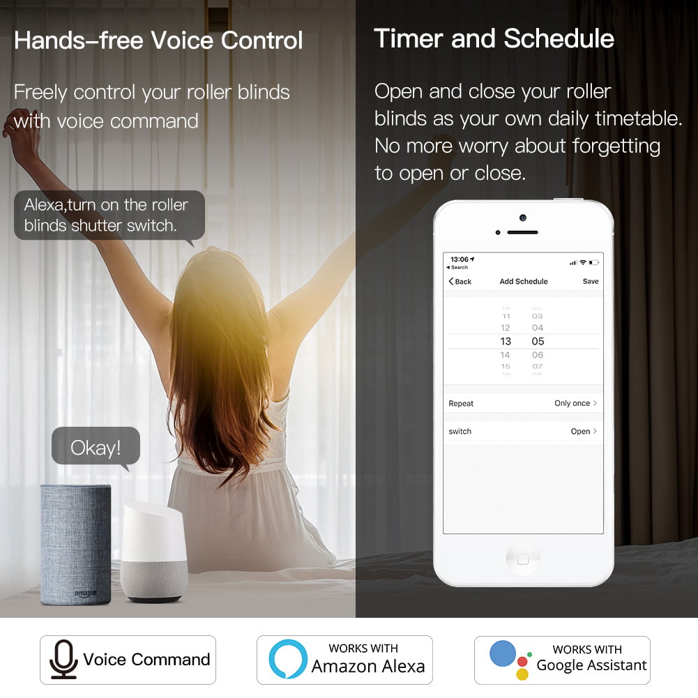 Enerna IoTech WiFi Smart Curtain Switch Remote Control Module for Electric Motorized Roller Blinds Shutter Motor