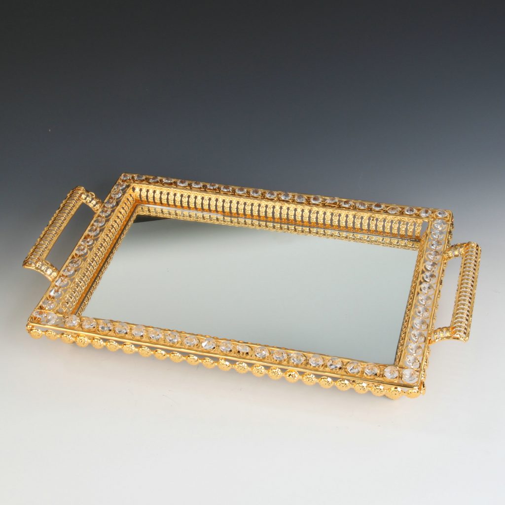Gold decorative serving tray Enerna IoTech Co., Limited.